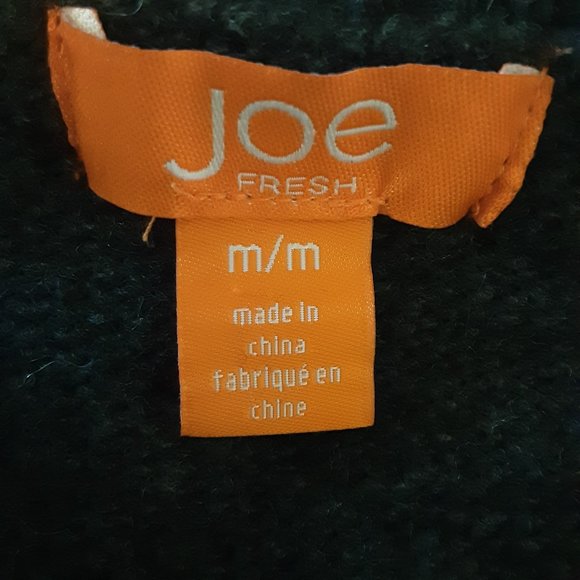 Joe Fresh Men's Grey Green Chunky Wool Sweater Size Medium - Picture 9 of 12